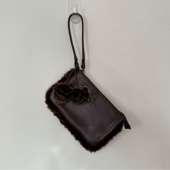 Patricia Nash Wristlet - Leather with Sheepskin Trim - Picture 1 of 10